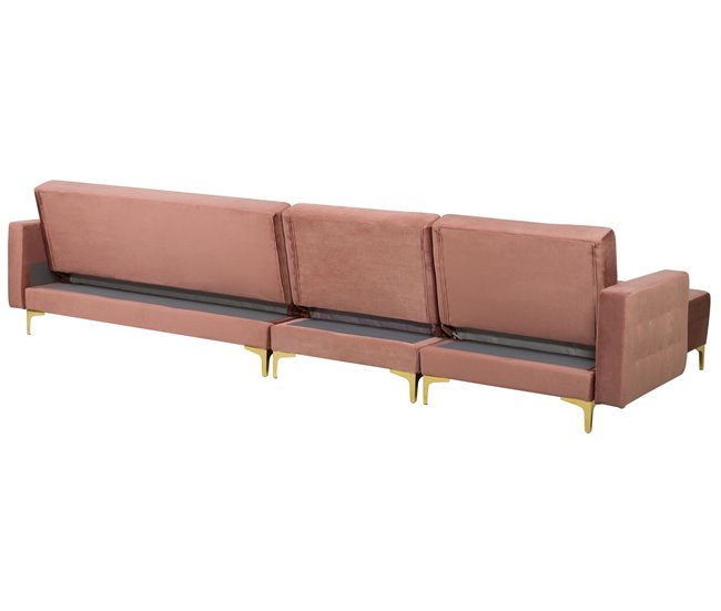 Beliani Sofá modular Terciopelo ABERDEEN Azul Marino