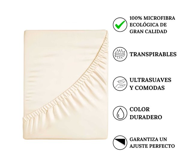 ICEHOME - Sábana bajera ajustable - Microfibra Poliéster 