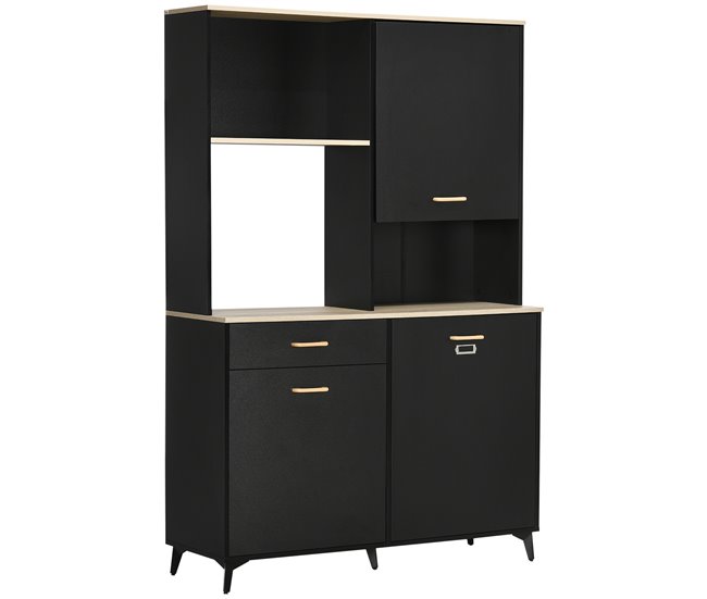 Alacena de Cocina Melamina de Madera, MDF HOMCOM, hogar - cocina 119 Negro