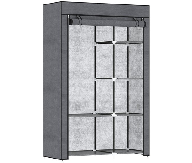 Armario de Tela Tela no Tejido, Acero HOMCOM Gris