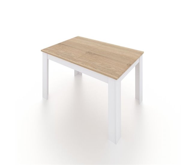Mesa de comedor extensible Danna 123x75 Blanco/ Madera