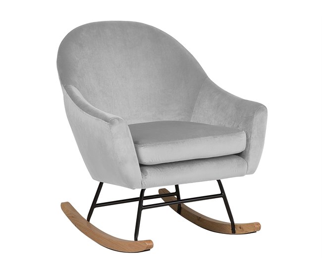 Beliani Sillón mecedora OXIE Gris Claro