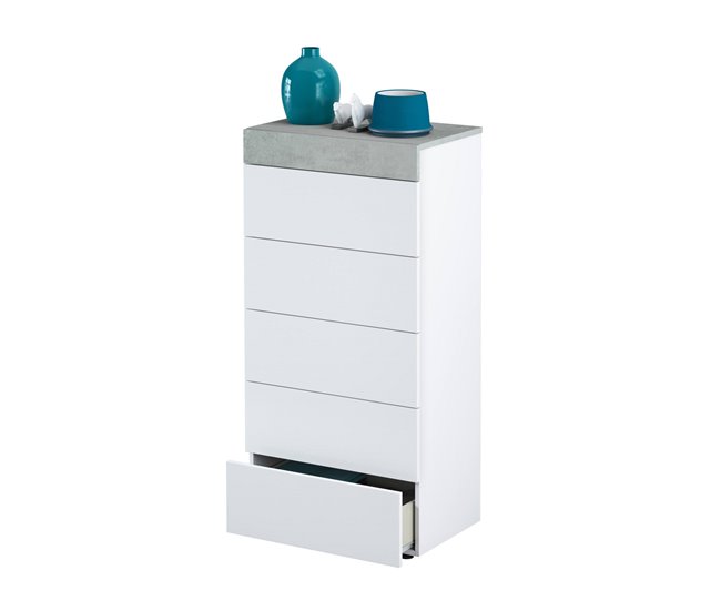 Cômoda com efeito madeira Blanco