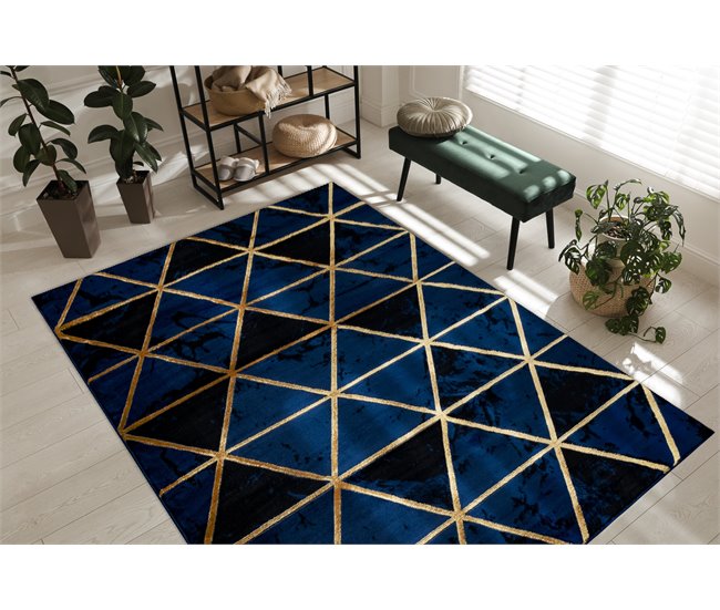 Alfombra EMERALD exclusivo 1020 glamour 120x170 Azul