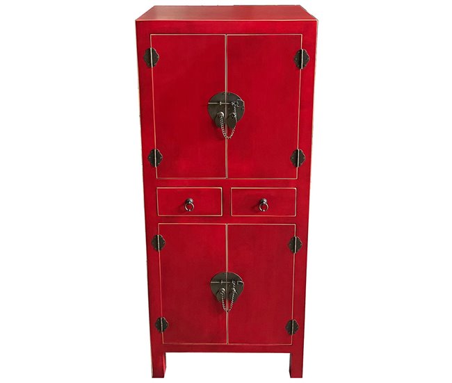 Armario de madera de 2 cajones y 4 puertas Blanco