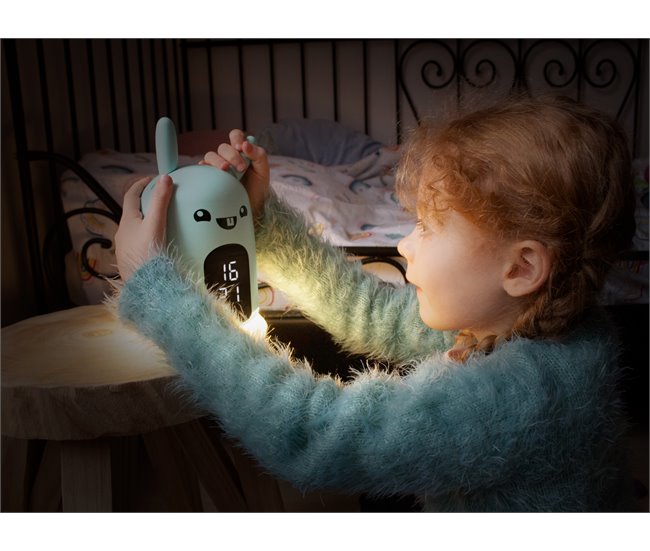 Reloj despertador y luz nocturna RKIDSRABBIT BIGBEN Turquesa