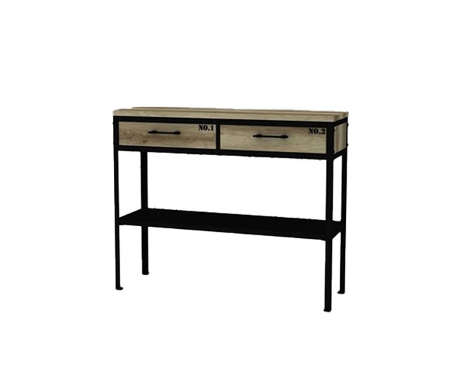 Mueble recibidor 2 cajones ARTY Negro/ Madera