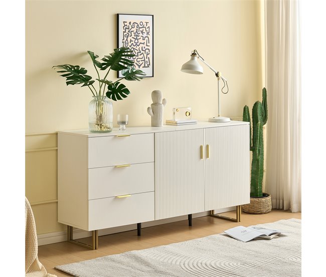 Aparador con 2 puertas y 3 cajónes Blanco