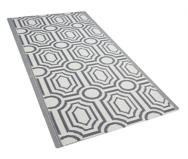 Beliani Alfombra de exterior BIDAR 90x180 Gris Oscuro