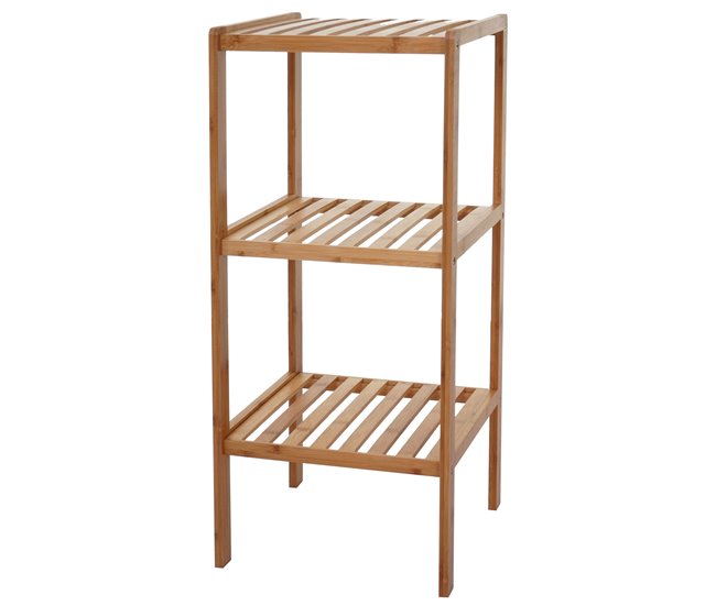Estante de almacenamiento de baño de bambú 3 niveles SDB04022 Marron Claro