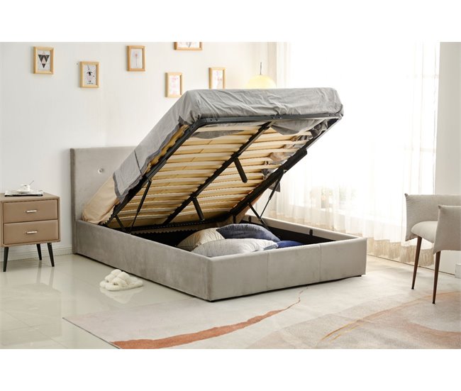 Cama Canape Abatible con Cabecero Blanco