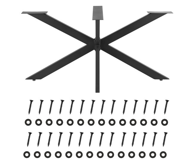 Pata de mesa Oberau en forma de estrella acero y hierro 85x85 Negro