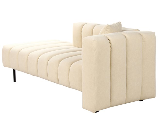 Beliani Chaise longue derecho Terciopelo LANNILS Beige