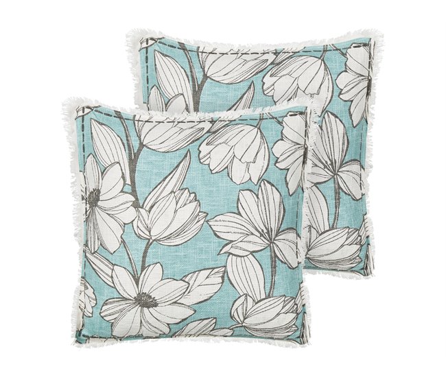 Beliani Cojín decorativo CYANOTIS 45x45 Azul