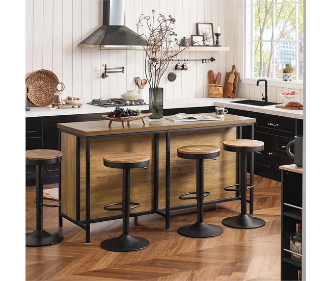 Aparador de Comedor con 2 Puertas 4 Compartimentos KNL01-F SoBuy Marron