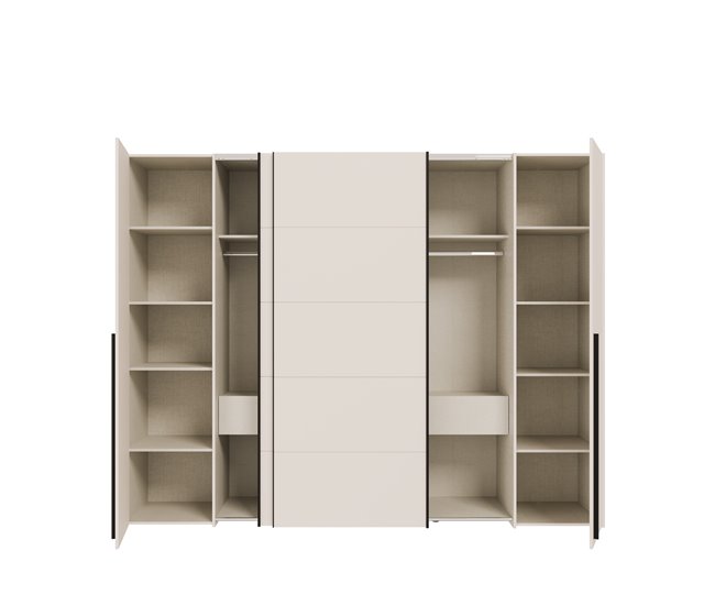 Armario SAND 210x270cm 2 puertas batientes y 2 puertas correderas Beige