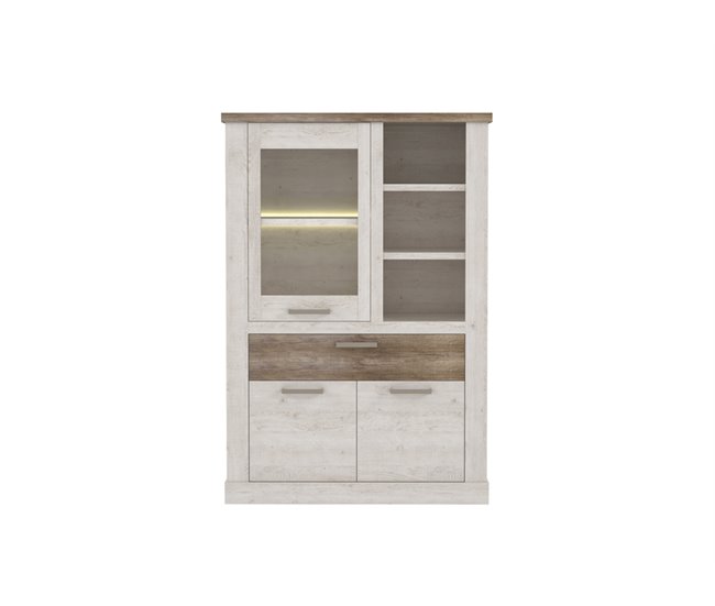 Vitrina baja 3 puertas VERONA  Blanco/ Madera