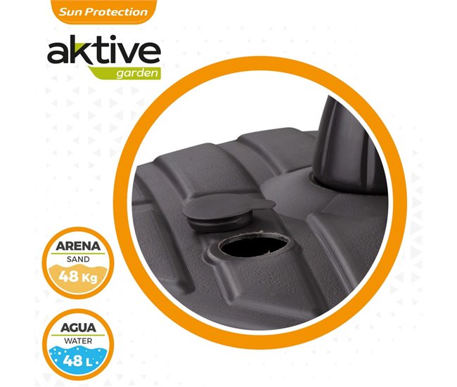 Base para sombrilla cuadrada antracita 33-48 mm Aktive Gris
