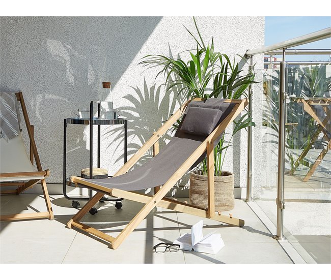 Beliani Tumbona AVELLINO Blanco/ Beige
