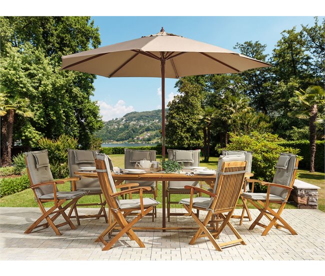Beliani Conjunto de comedor MAUI Gris Oscuro