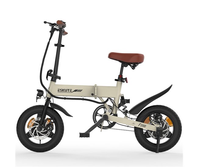 Bicicleta Eléctrica ESKUTE F200 - Neumáticos de 14 Beige