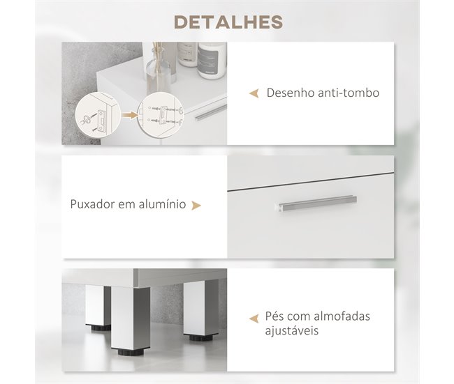Mueble Auxiliar Baño Melamina de Madera kleankin, hogar - baño Blanco