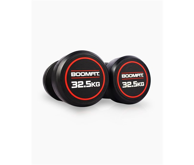 Mancuernas Redondas 32,5Kg (Pareja) - BOOMFIT Negro
