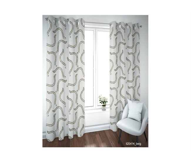 Cortina ollados JULIA 140x260cm beige Beige