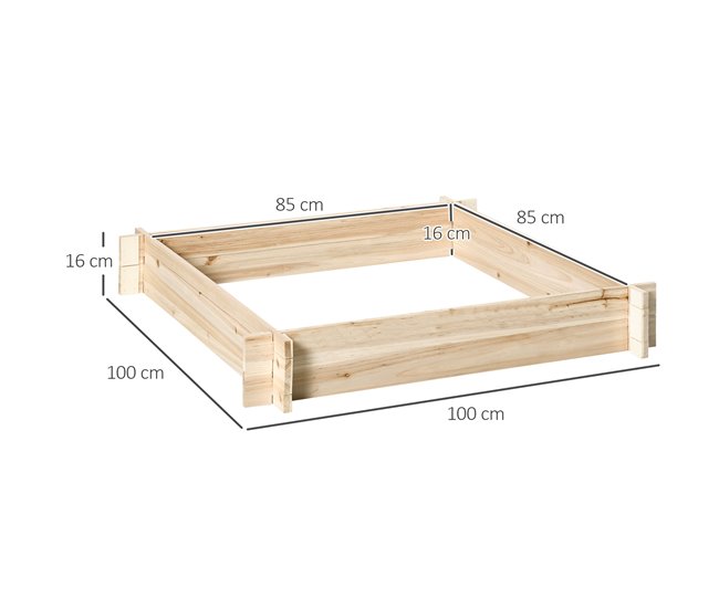 Arriate de Madera Madera de Abeto Outsunny Marron