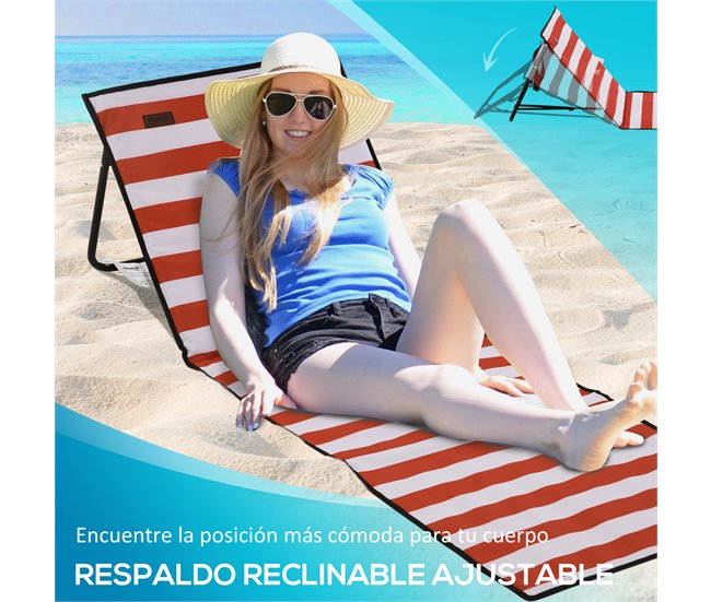 Esterillas de Playa Acero, Tela Oxford, Poliéster Outsunny Multicolor