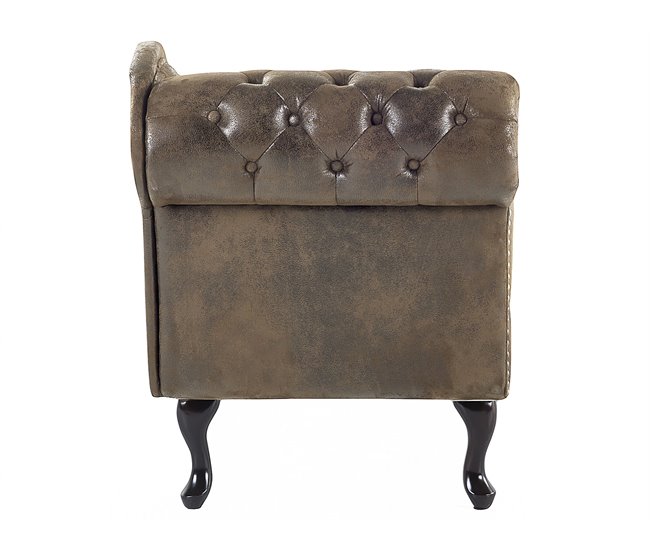 Beliani Chaise longue izquierdo Gamuza sintética NIMES Gris Oscuro