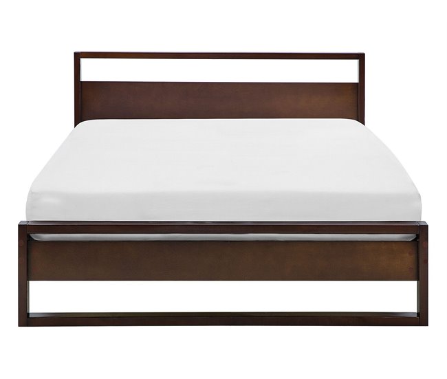 Beliani Cama con somier Madera de pino GIULIA 145x213 Marron