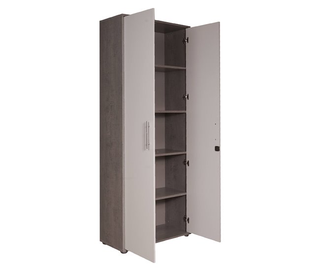 Armario multiusos 2 puertas efecto madera 78 Blanco