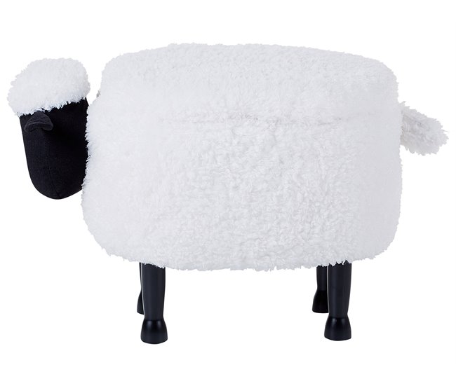 Beliani Puf animal SHEEP Blanco