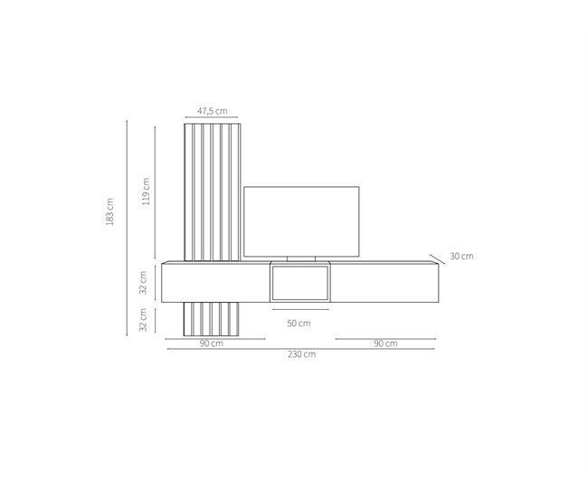 Compacto TV ARAMIS 3.3 Blanco/ Madera