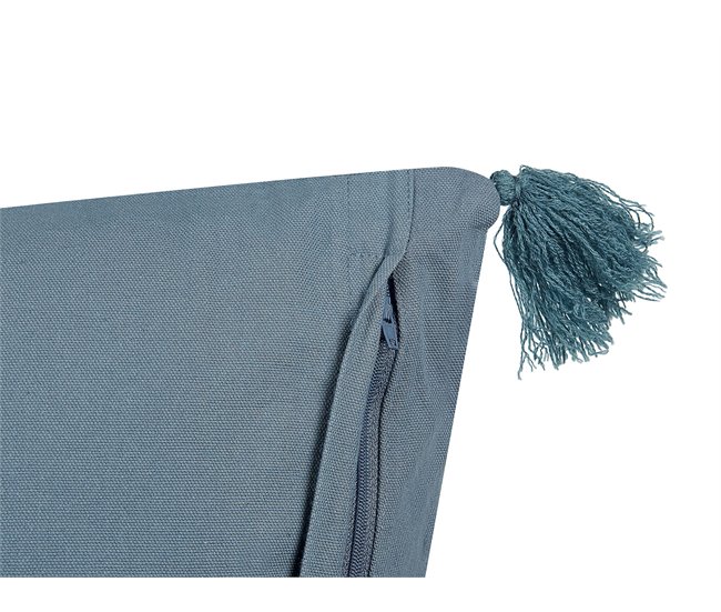 Beliani Cojín decorativo RIBES Azul