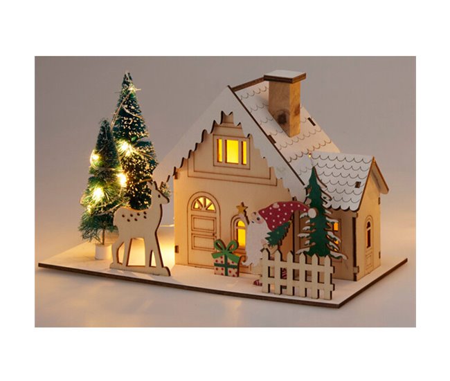 Casa navideña decorativa con 11 Luces LED Multicolor