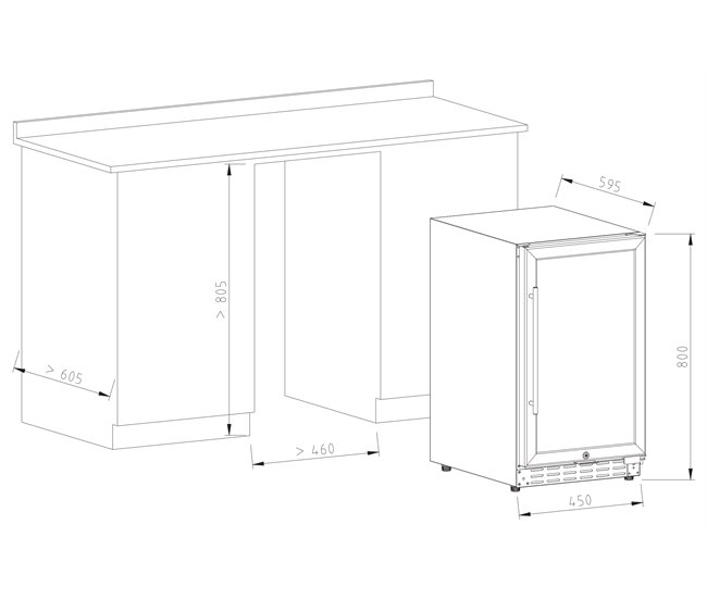 Vinoteca 34 botellas Vinobox 40 GC 1T I Libre o encastrable Mono temperatura Inox