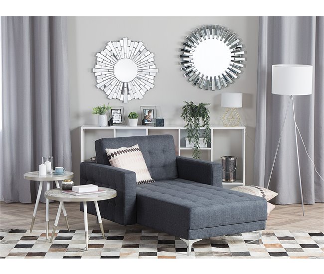 Beliani Chaise longue Poliéster ABERDEEN Grafito