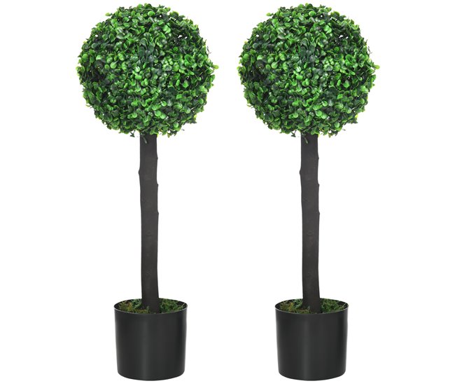 Planta Artificial PEVA, PE, Cemento, PP HOMCOM Verde