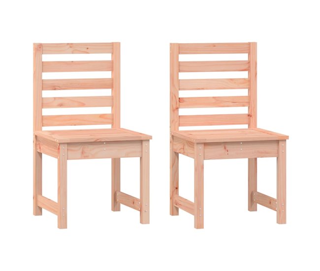 2 Sillas de jardín de madera maciza pino Blanco