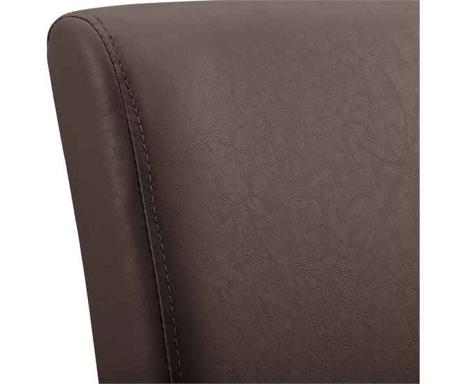 6 x sillas tapizadas de cuero sintético patas de madera Crema