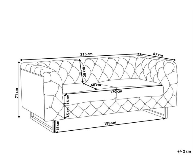 Beliani Sofá de 3 plazas Poliéster VISSLAND Beige