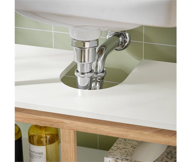 Armario Para Debajo Del Lavabo 2 Puertas BZR78-W SoBuy Blanco