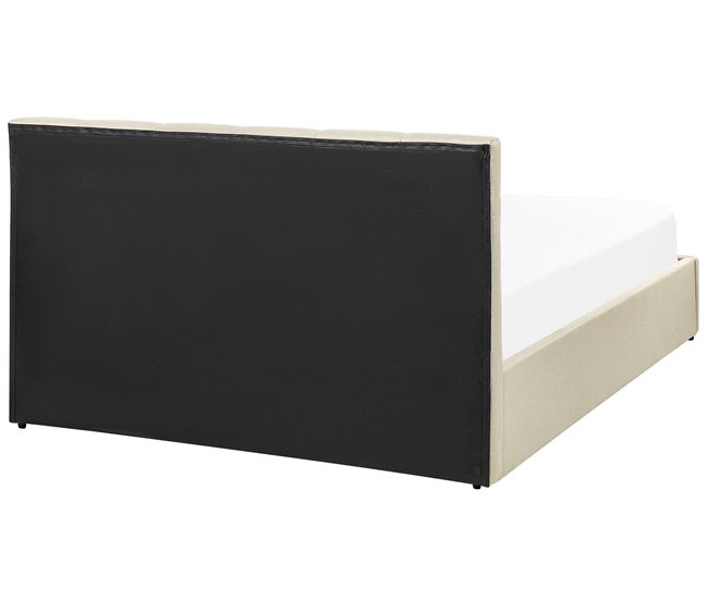 Beliani Cama con almacenaje Poliéster DREUX 151x214 Beige