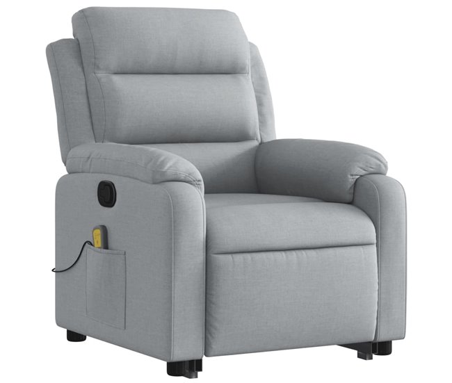 Sillón Reclinable De Masaje De Pie Gris Claro