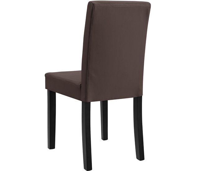 6 x sillas tapizadas de cuero sintético patas de madera Crema