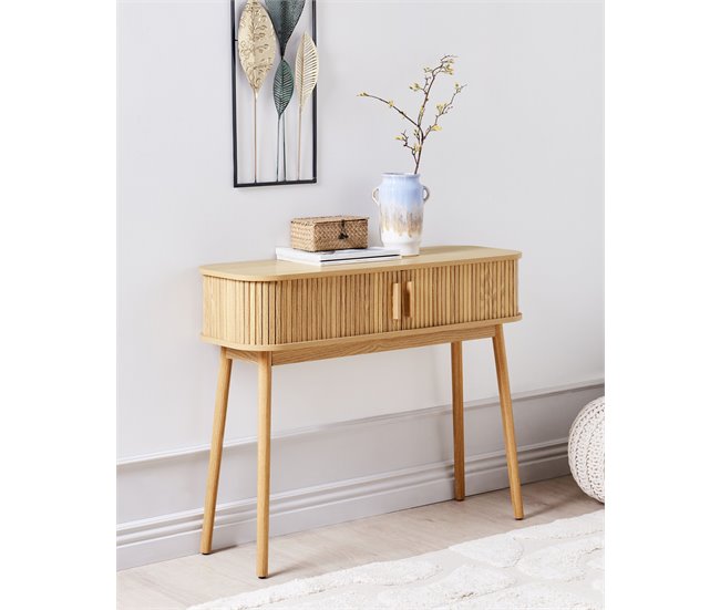 Beliani Mesa auxiliar SELAH Madera Clara