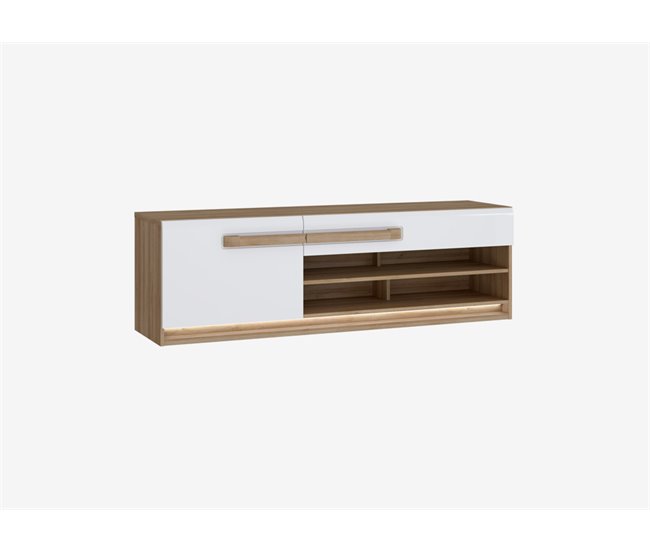 Mueble tv 1 puerta 1 cajón MONTREAL  Blanco Brillo