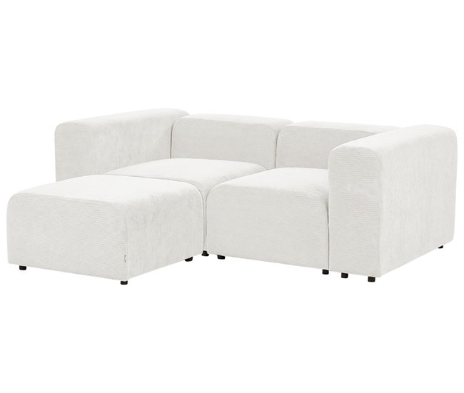 Beliani Sofá de 2 plazas Pana FALSTERBO Crema